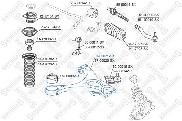 Stellox 57-00021-SX Suspension arm, front left 5700021SX
