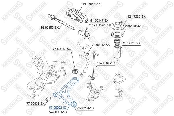 Stellox 57-00092-SX Suspension arm, front left 5700092SX