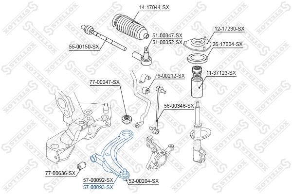 Stellox 57-00093-SX Suspension arm front right 5700093SX