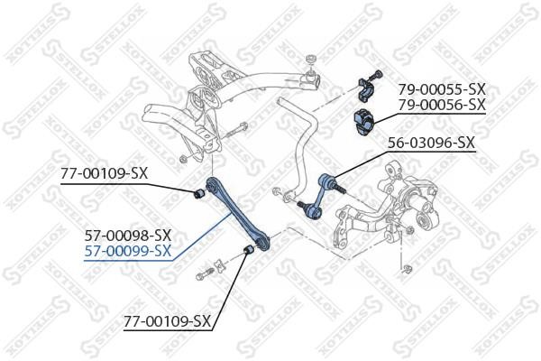 Stellox 57-00099-SX Suspension Arm Rear Lower Right 5700099SX