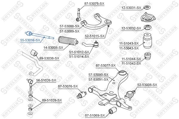 Stellox 55-53016-SX Inner Tie Rod 5553016SX