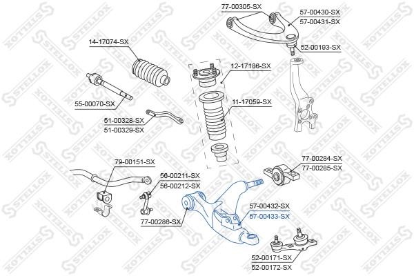 Stellox 57-00433-SX Suspension arm front right 5700433SX