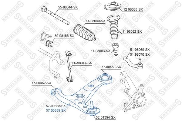 Stellox 57-00859-SX Suspension arm front lower right 5700859SX