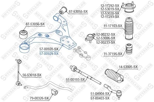 Stellox 57-00929-SX Suspension arm front right 5700929SX