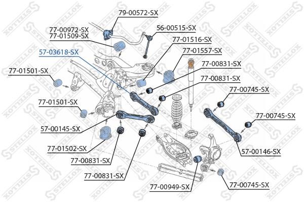 Stellox 57-03618-SX Rear suspension arm 5703618SX