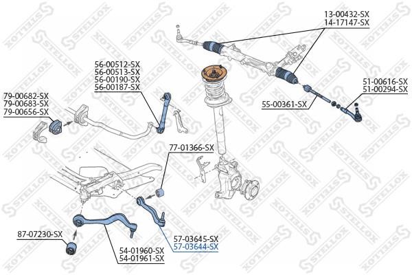 Stellox 57-03644-SX Suspension arm front right 5703644SX