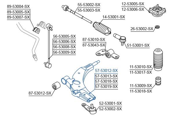 Stellox 57-53012-SX Suspension arm front lower right 5753012SX