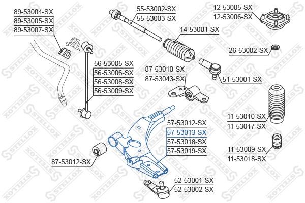 Stellox 57-53013-SX Suspension arm front lower left 5753013SX