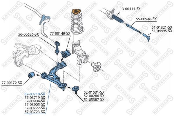 Stellox 57-03718-SX Suspension arm front lower left 5703718SX