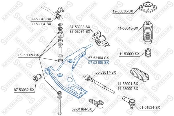 Stellox 57-53105-SX Suspension arm, front left 5753105SX