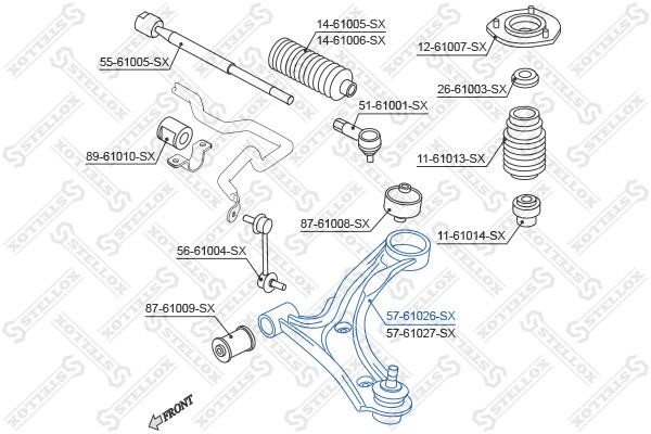 Stellox 57-61026-SX Front suspension arm 5761026SX
