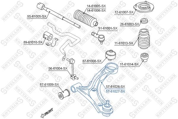 Stellox 57-61027-SX Front suspension arm 5761027SX