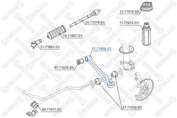 Stellox 57-71038-SX Front suspension arm 5771038SX