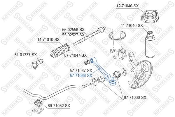 Stellox 57-71068-SX Suspension arm front right 5771068SX