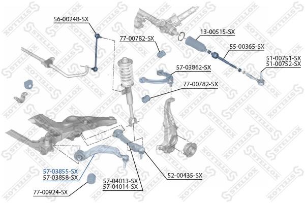 Stellox 57-03855-SX Suspension arm front lower left 5703855SX