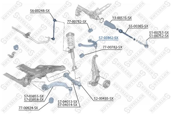 Stellox 57-03862-SX Front suspension arm 5703862SX