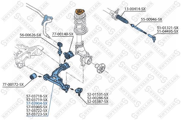 Stellox 57-03904-SX Suspension arm front lower left 5703904SX