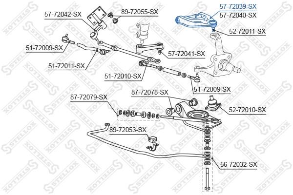Stellox 57-72039-SX Suspension arm front upper left 5772039SX