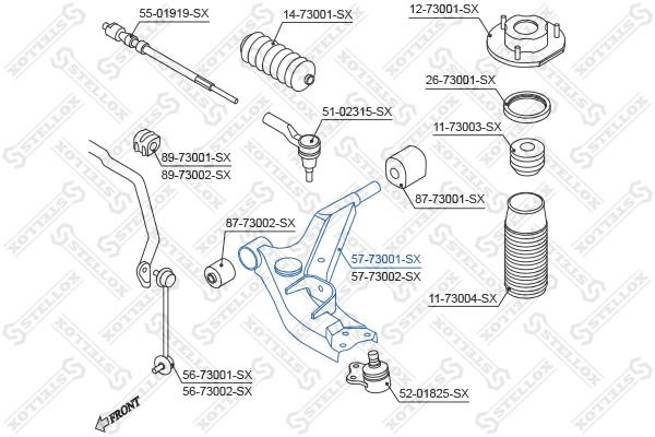 Stellox 57-73001-SX Suspension arm, front left 5773001SX