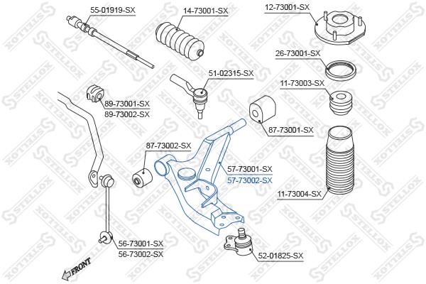 Stellox 57-73002-SX Suspension arm front right 5773002SX