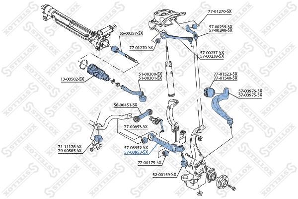 Stellox 57-03953-SX Suspension arm front lower right 5703953SX