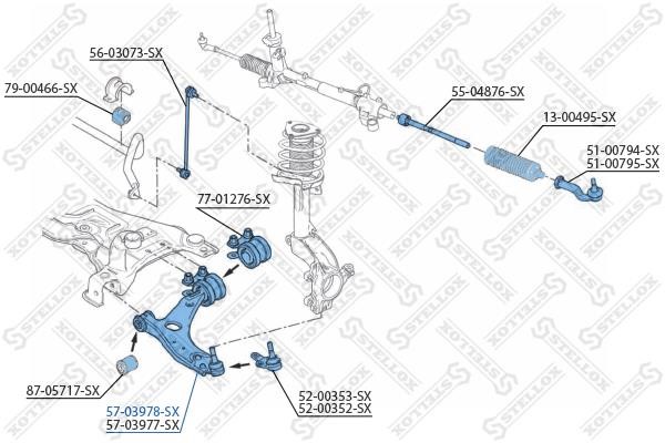 Stellox 57-03978-SX Suspension arm front lower left 5703978SX