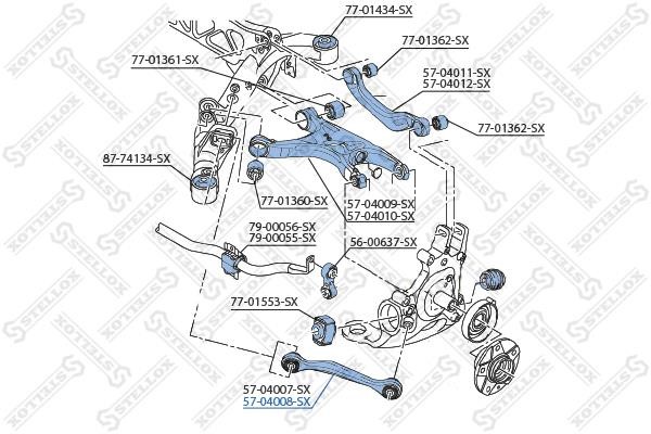 Stellox 57-04008-SX Suspension Arm Rear Lower Right 5704008SX