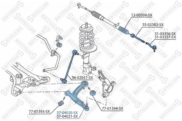 Stellox 57-04020-SX Suspension arm front lower left 5704020SX