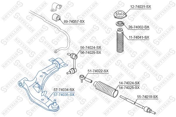 Stellox 57-74035-SX Suspension arm, front left 5774035SX