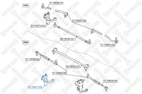 Stellox 57-74071-SX Steering pendulum, set 5774071SX