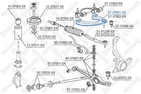 Stellox 57-37001-SX Suspension arm front upper left 5737001SX