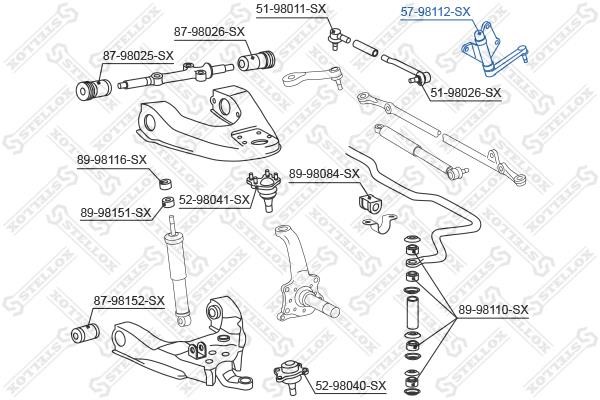 Stellox 57-98112-SX Steering pendulum, set 5798112SX