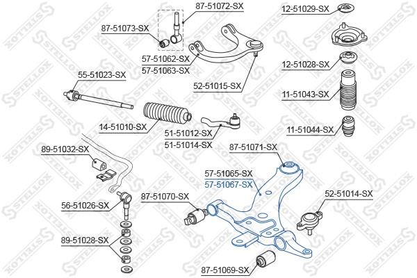 Stellox 57-51067-SX Suspension arm front lower right 5751067SX