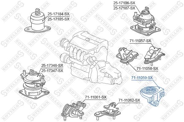 Gearbox mount Honda Accord: 7111059SX Stellox Gearbox mount left