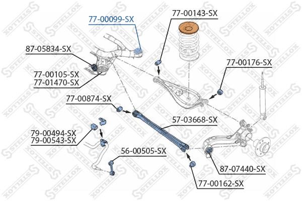 7700099SX Stellox Silent block rear lever