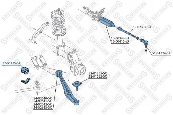 Stellox 77-00135-SX Front stabilizer bush 7700135SX