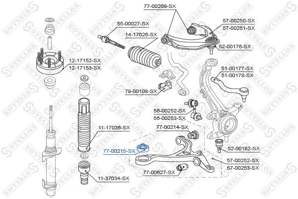 Stellox 77-00215-SX Silent block front suspension 7700215SX