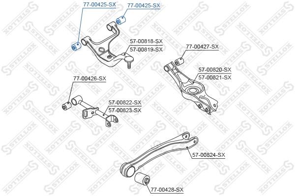 Control arm Daihatsu: 7700425SX Stellox Silent block front lever rear