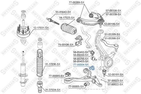 7700004SX Stellox Silent block front lever front