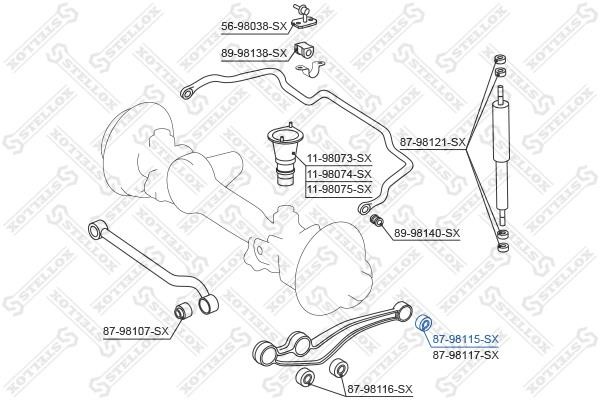 Stellox 87-98115-SX Control arm bushing 8798115SX 8798115SX Stellox Control arm bushing