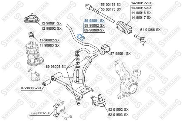 Stellox 89-98001-SX Front stabilizer bush 8998001SX