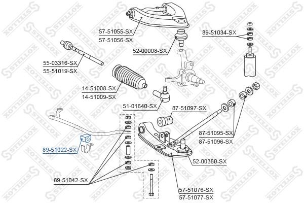 Stellox 89-51022-SX Front stabilizer bush 8951022SX