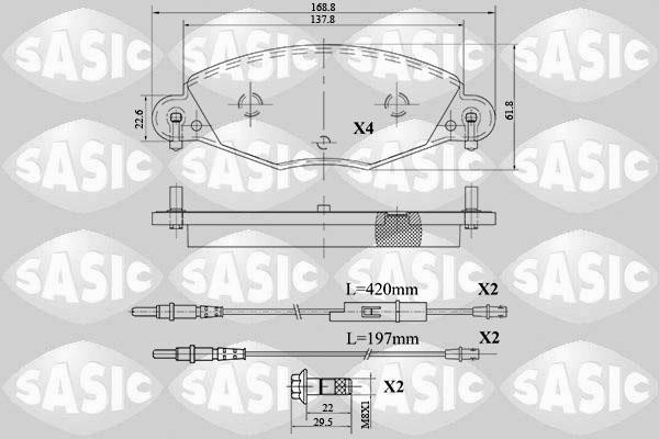 Sasic 6210062 Brake Pad Set, disc brake 6210062