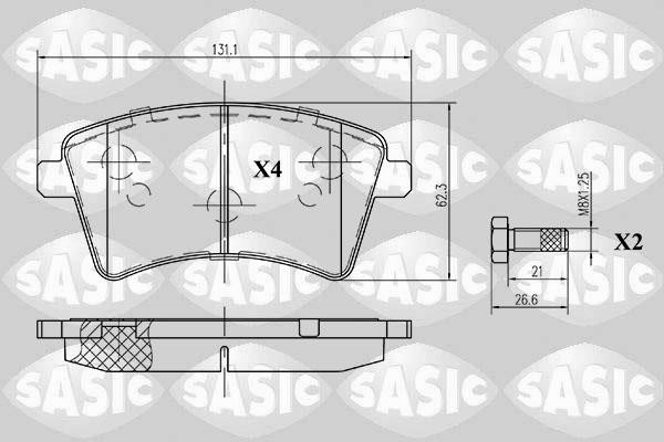 Sasic 6214016 Brake Pad Set, disc brake 6214016