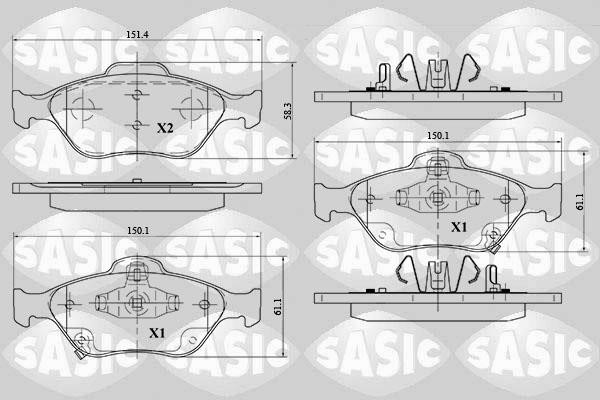 Sasic 6216015 Brake Pad Set, disc brake 6216015