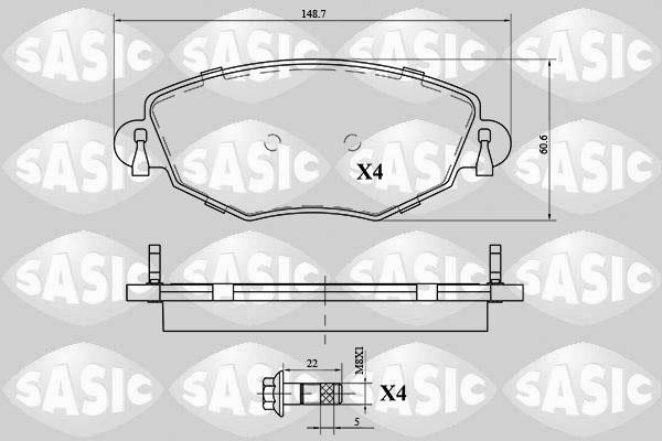 Sasic 6216059 Brake Pad Set, disc brake 6216059