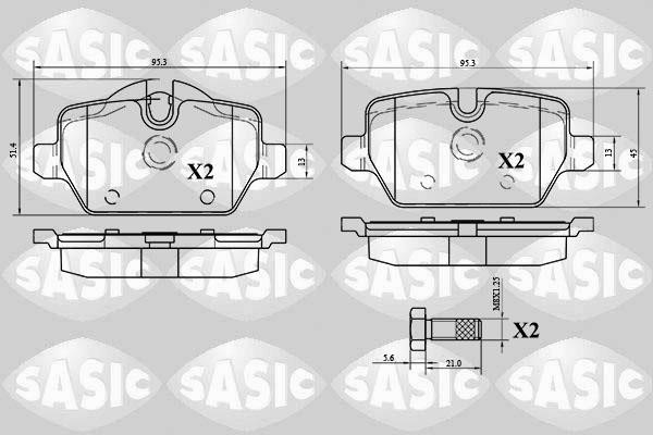 Sasic 6216064 Brake Pad Set, disc brake 6216064