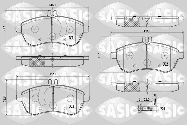 Sasic 6216070 Brake Pad Set, disc brake 6216070