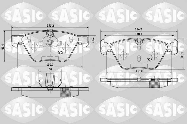 Sasic 6216080 Brake Pad Set, disc brake 6216080