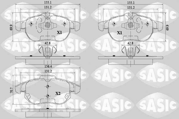 Sasic 6216095 Brake Pad Set, disc brake 6216095